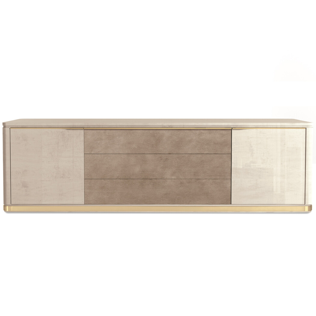 CREDENZA (Wooden top & Leather front)