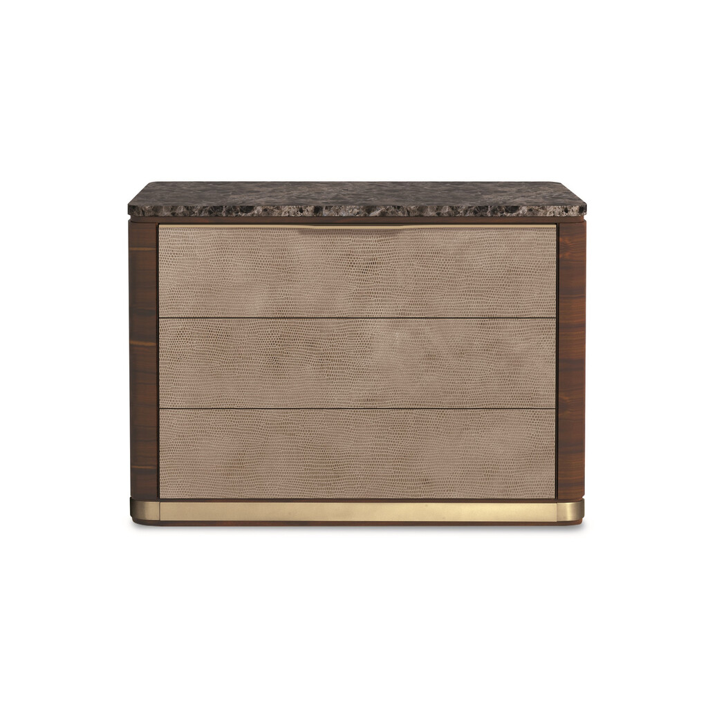 MESITA DE NOCHE (Mármol & Frente piel)