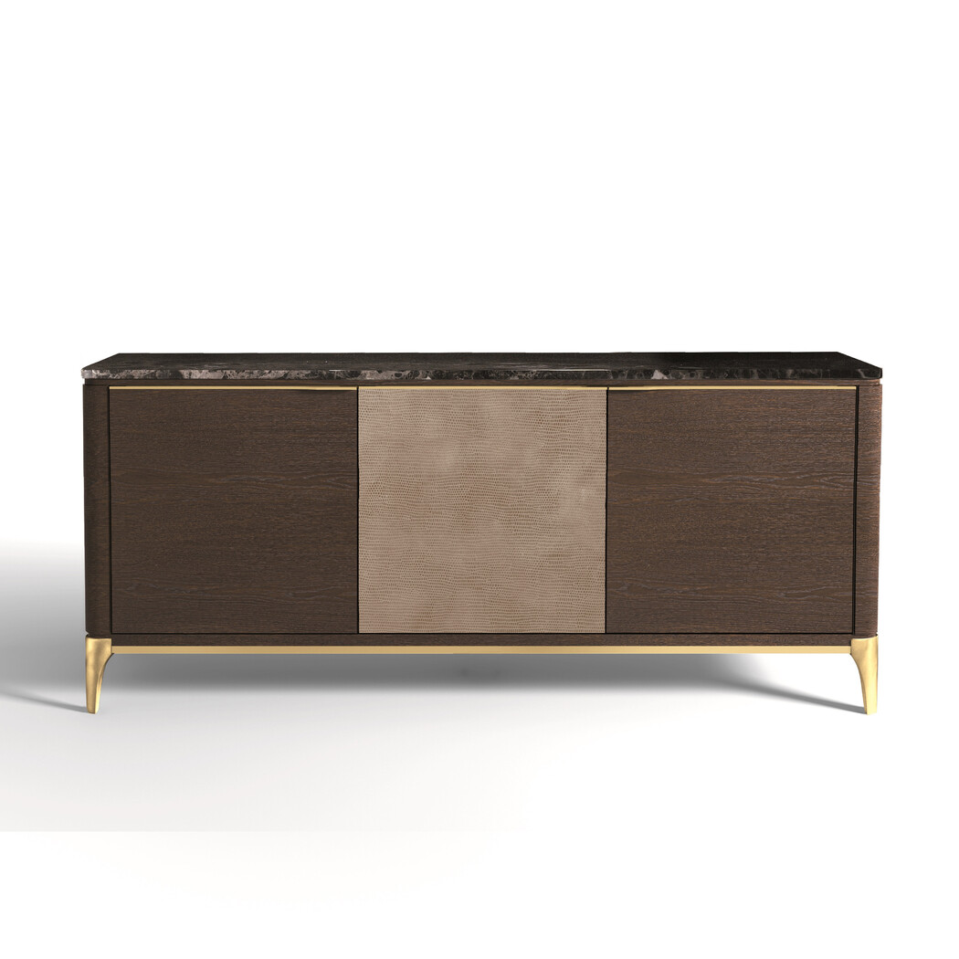 CREDENZA (Marble top & Leather front)